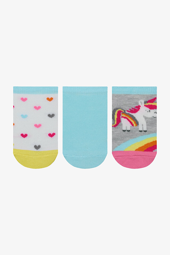 Girls Unicorn Love 3in1 Liner Socks - 1