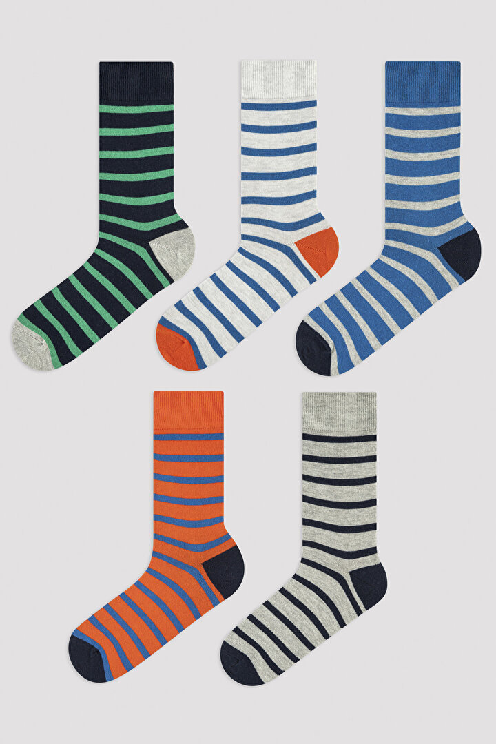 Erkek Dünya Desenli 5in1 Socket Socks - 1