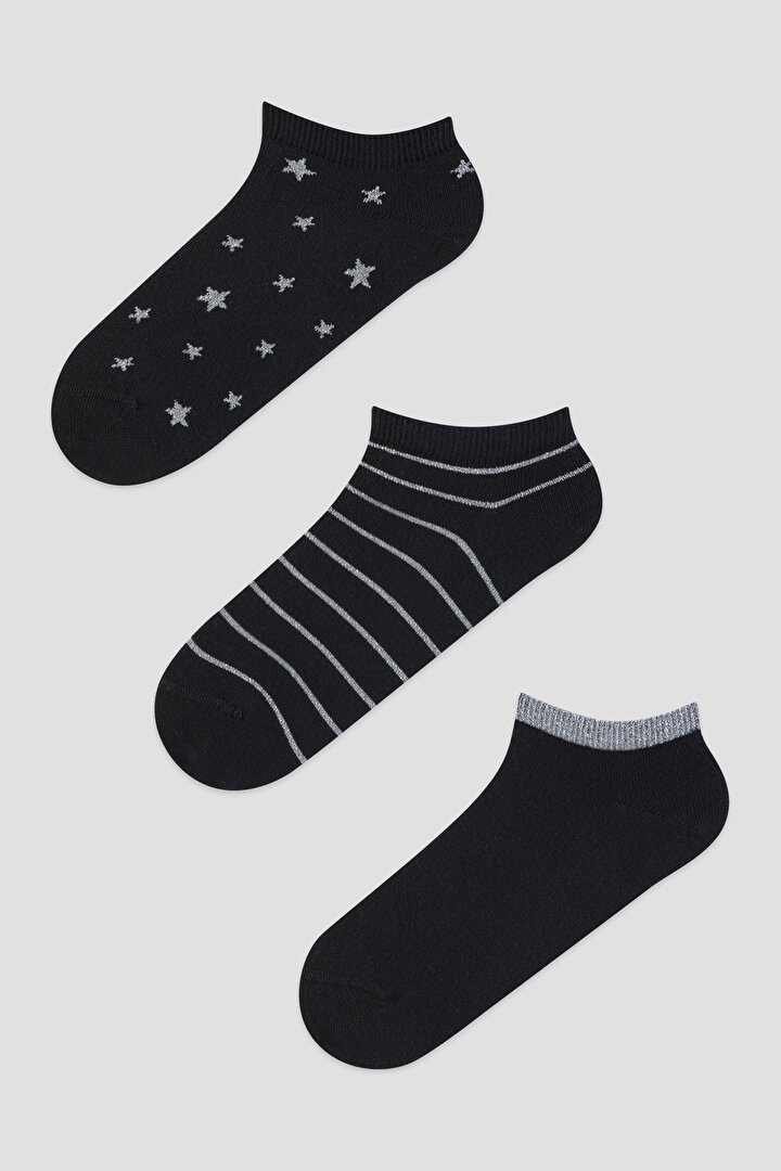Lurex Stripe Dot 3in1 Liner Socks - 1