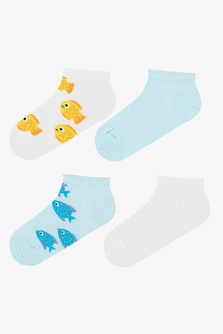 Boys 4in1 Multi Colour Liner Socks - 1