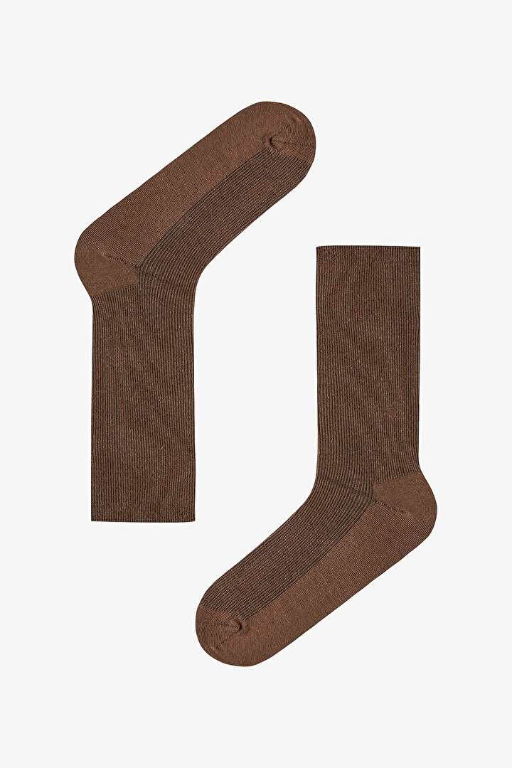 5 Çift Pamuklu Ribli Renkli Soket Çorap - 2