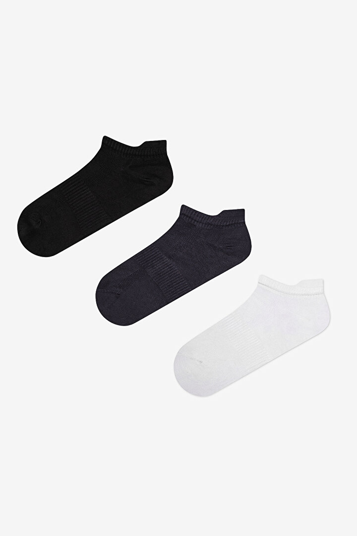 Microfiber Back Tab 3in1 Black Grey Liner Socks - 1