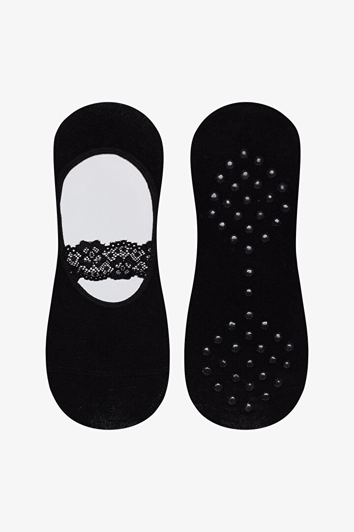 Black & White Striped Lace Cross Suba Socks - 1