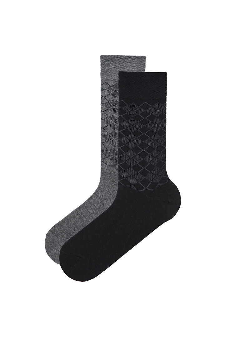 Erkek Çapraz 2 Li Soket Çorap - 1