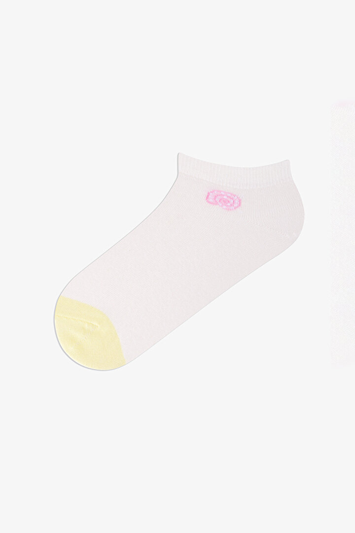 5 Çift Pamuklu Nakışlı Soket Çorap - 2