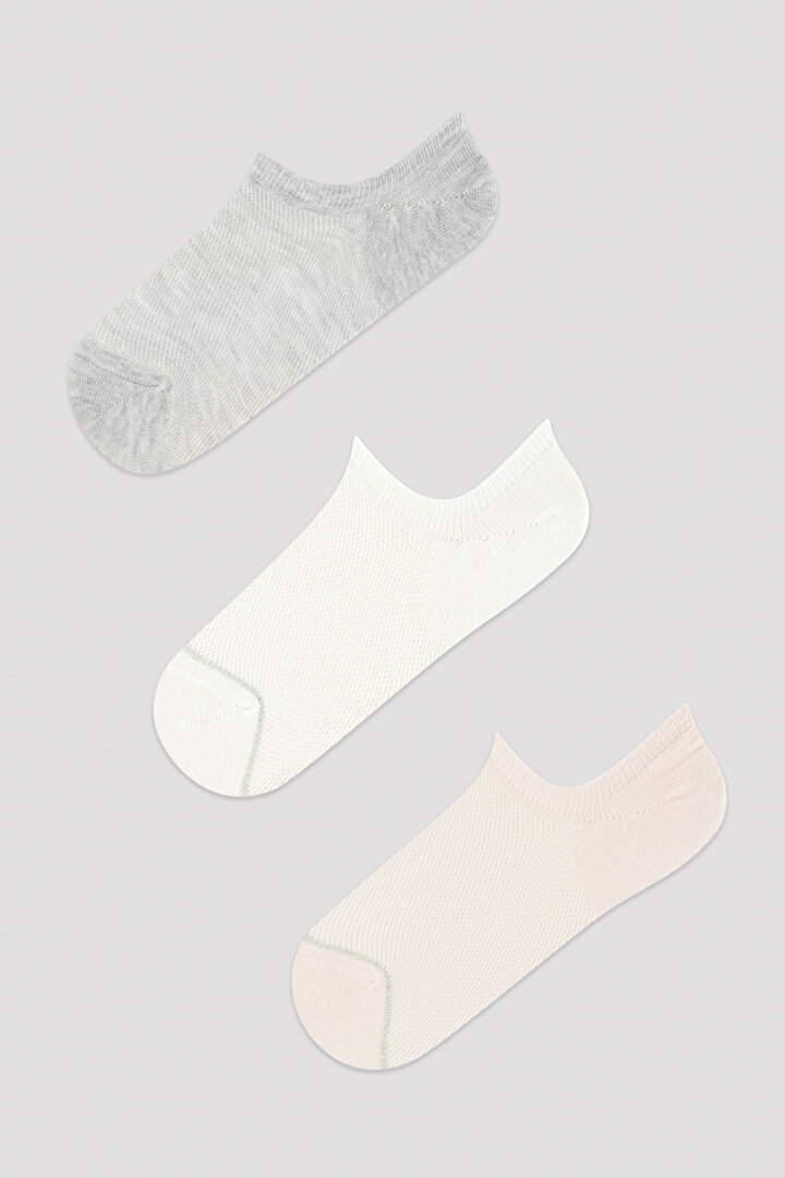 Basic Mesh 3lü Patik Çorap - 1