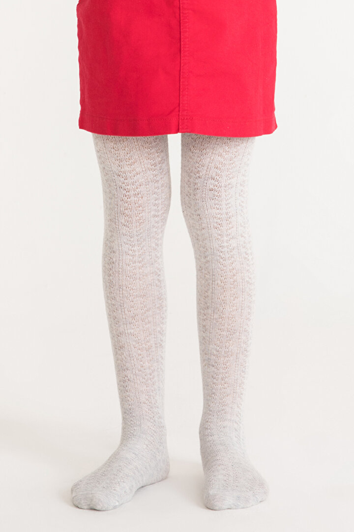 Greymelange Pretty Grid Tights - 1