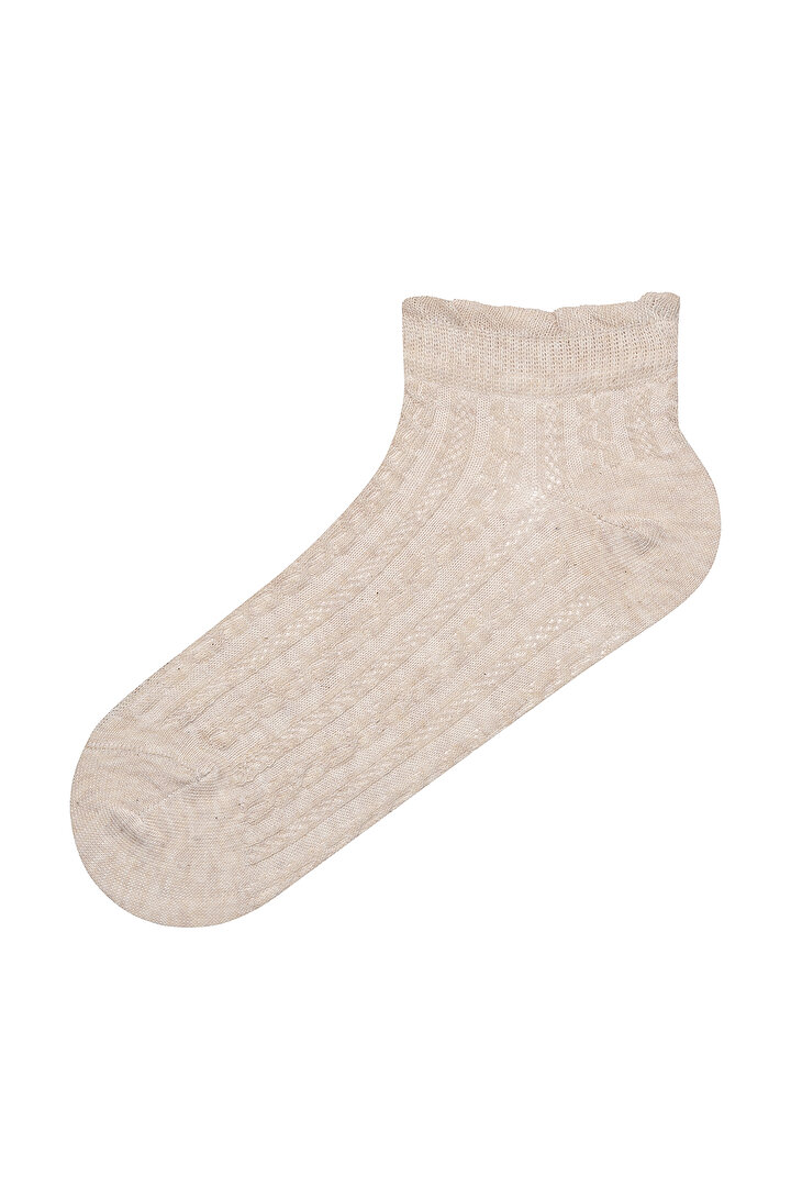 Jacquard Frill Brown Multi Colour Liner Socks - 2