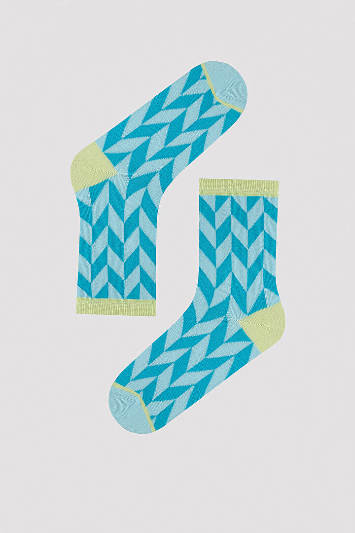 Colorful Zigzag 2in1 Socket Socks - 2