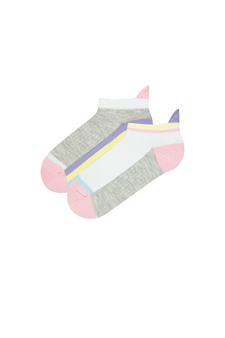 Girls G Soft Stripe 2In1 Liner Socks - 1
