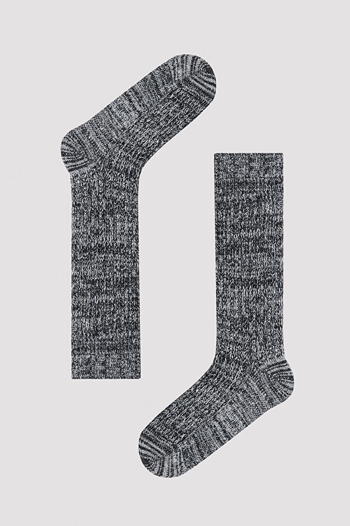 Soft Jakarlı Siyah Tozluk - 1