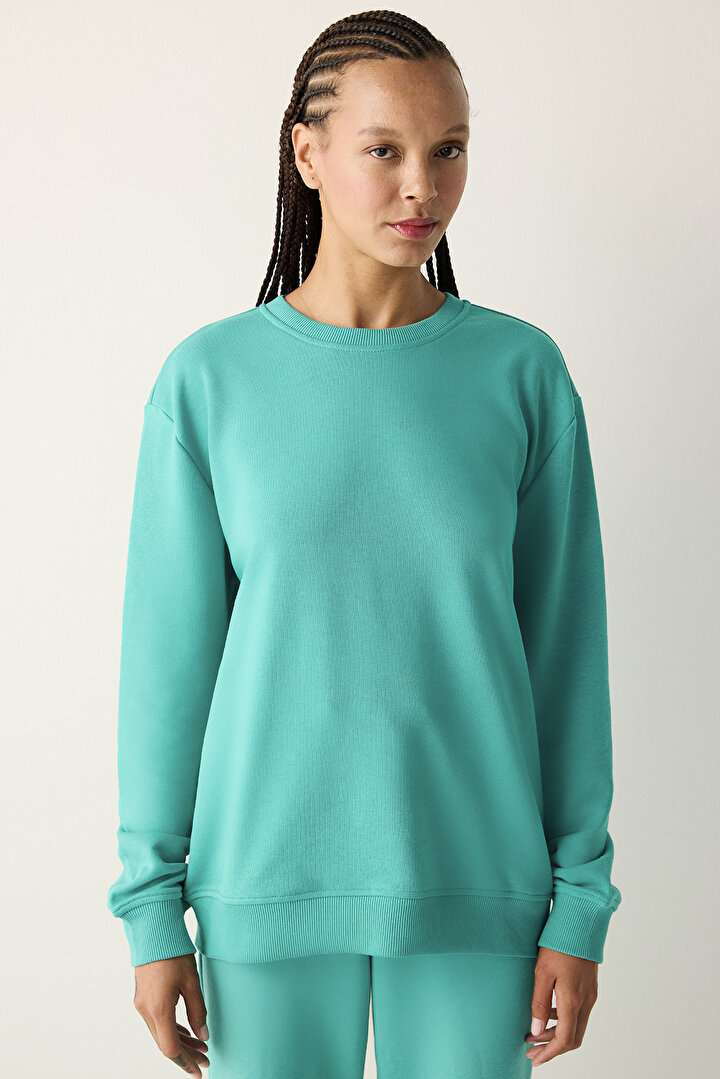 Oversize Active Green Sweatshirt - 2