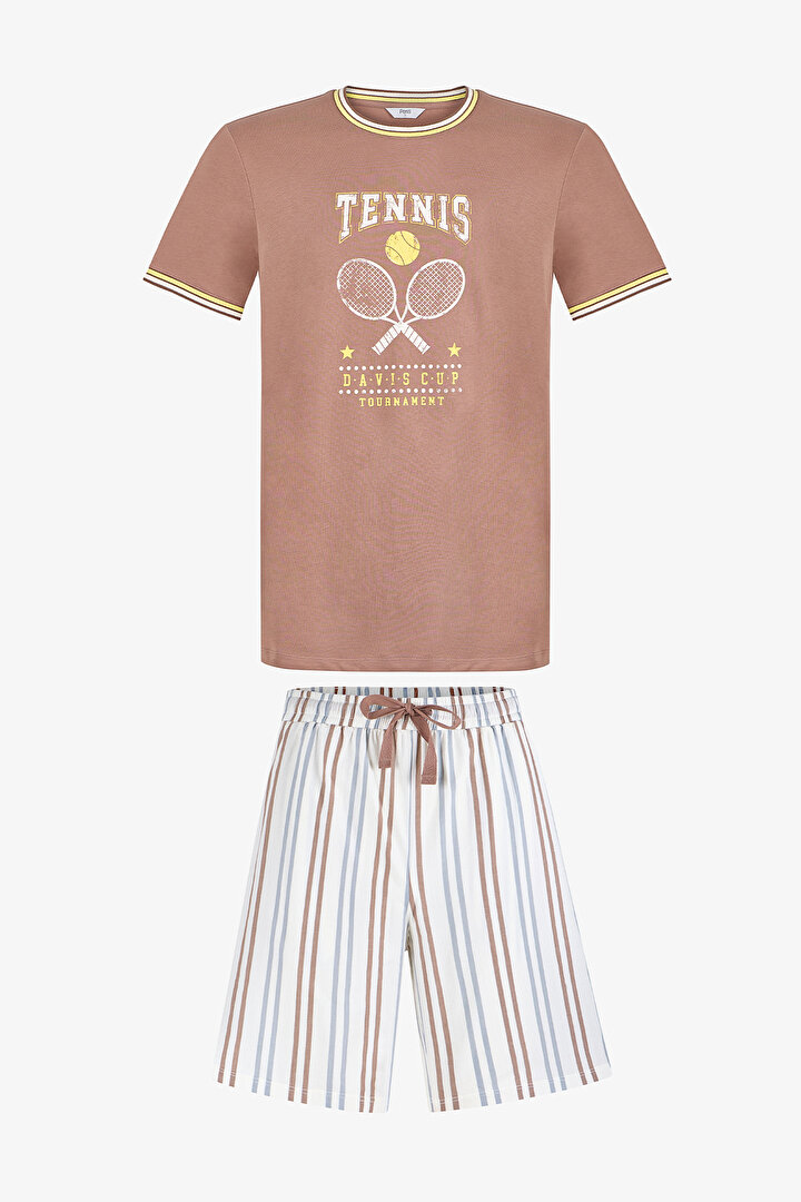 Erkek Renkli Rust Retreat Pijama Takımı - 1