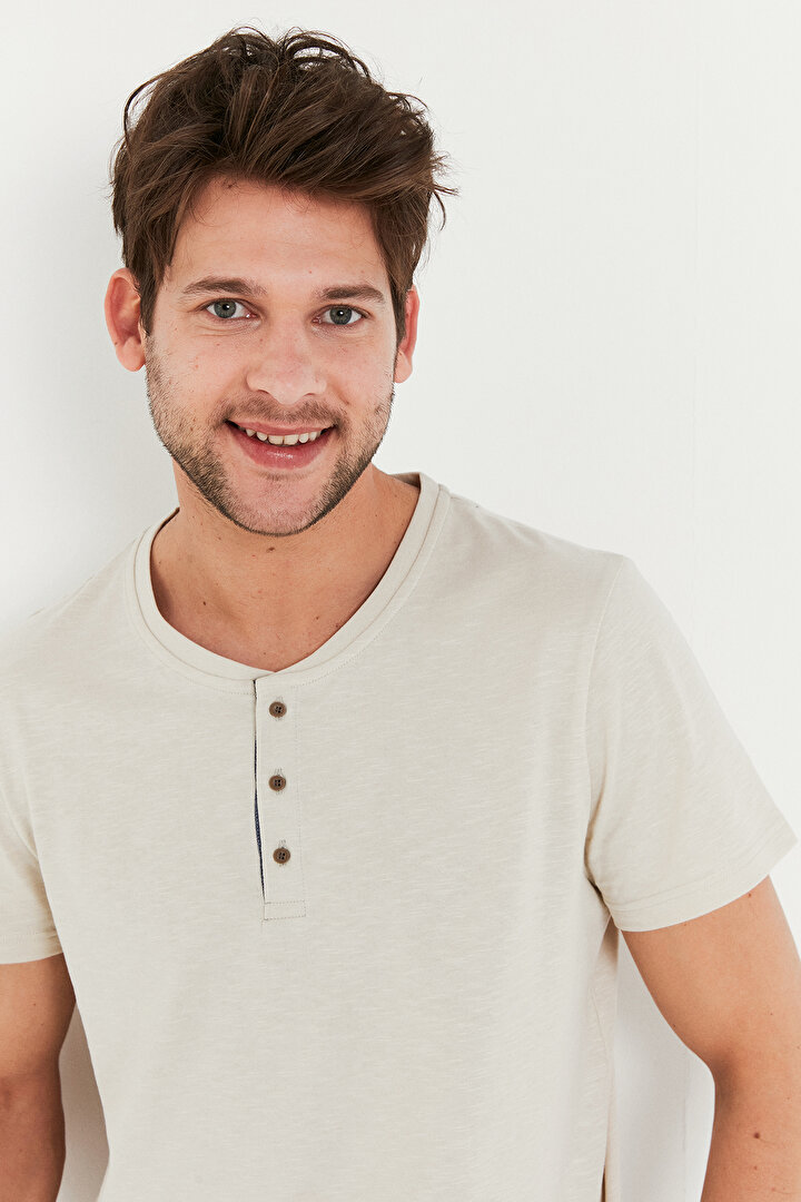 Cream Button SS Pantolon Takımı - 3