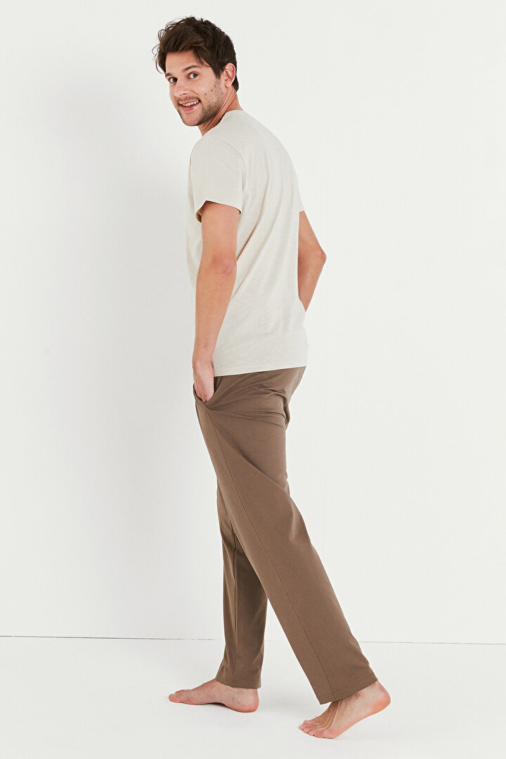 Cream Button SS Pantolon Takımı - 4