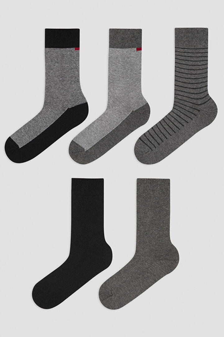 Man Classico 5in1 Black-Grey Socks - 1