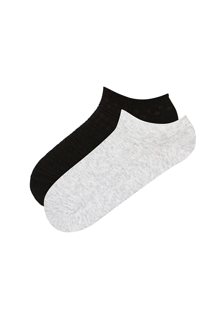 Siyah Newest 2Lı Patik Çorap - 1