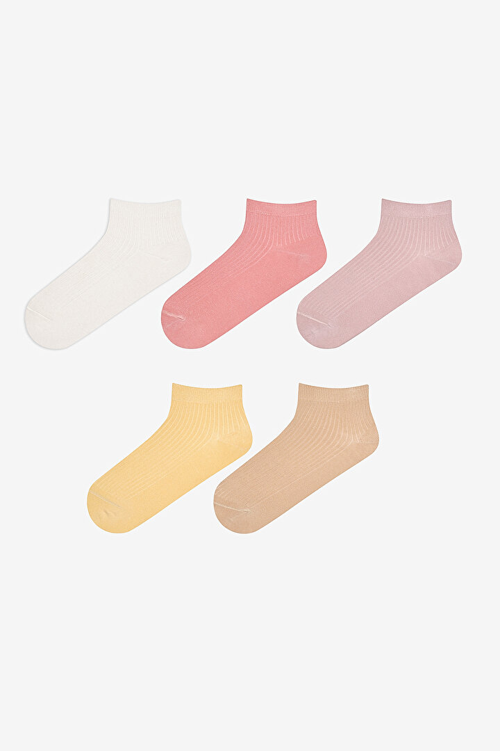 Sunrise Ribbed 5in1 Multi Colour Liner Socks - 1