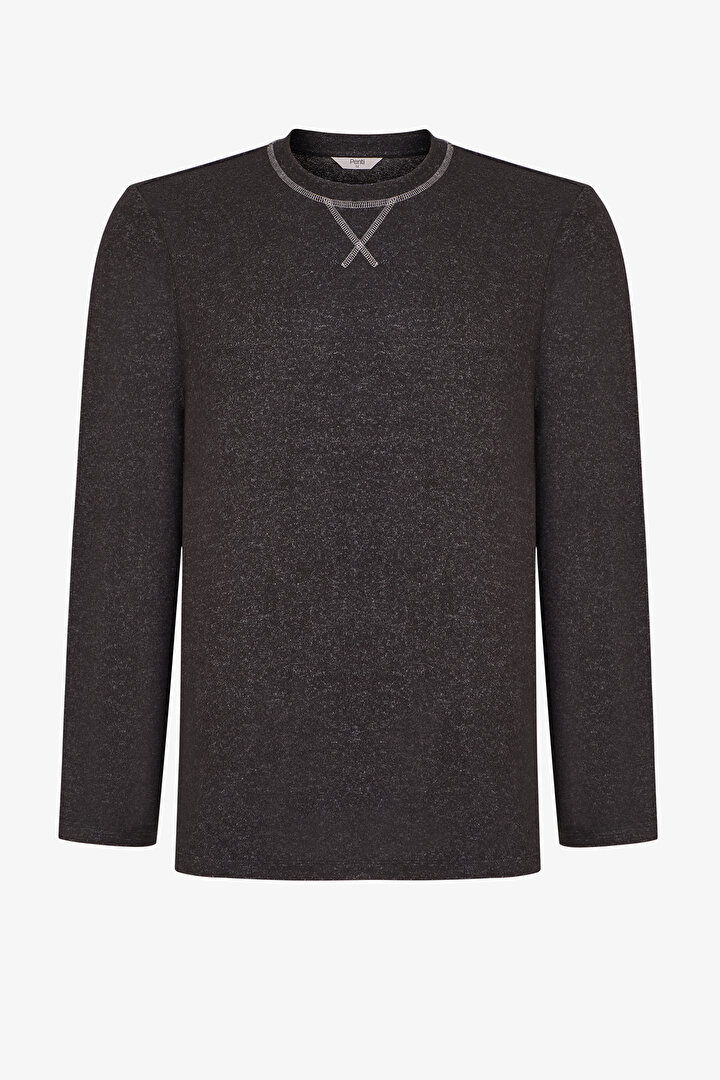 Erkek Gri Glacier Grey Pantolon Uzun Kollu Pijama Takımı - 2