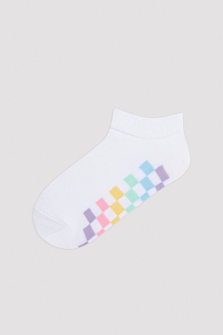 Kız Çocuk Check Çok Renkli 4lü Patik Çorap - 2