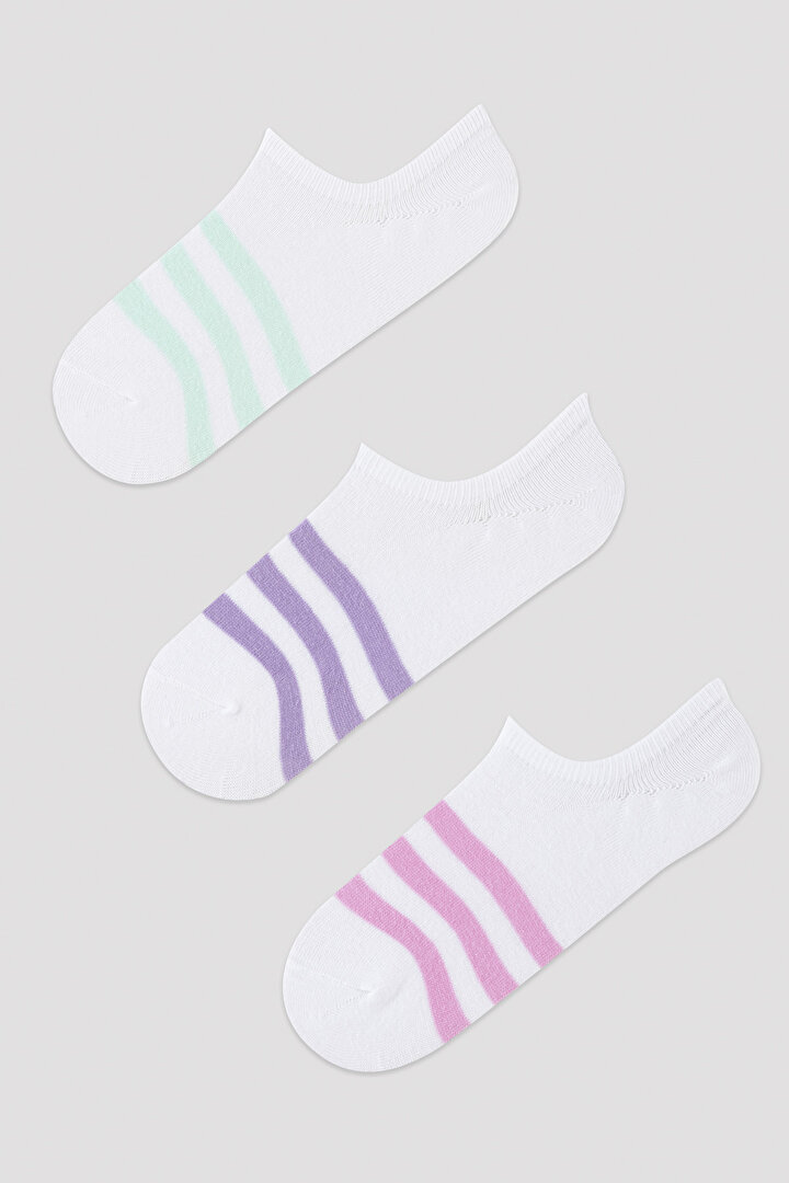 Multicolor Stripe 3in1 sneaker socks - 1