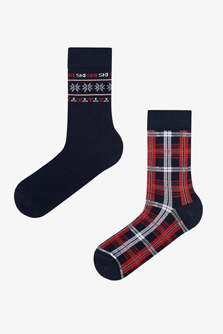 Erkek Ny Snowflake  2li Soket Çorap - 1