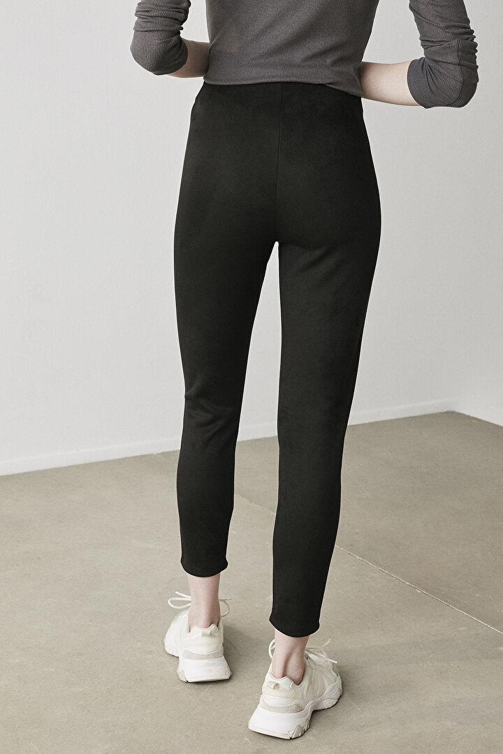 Black Suede Chic Leggings - 3