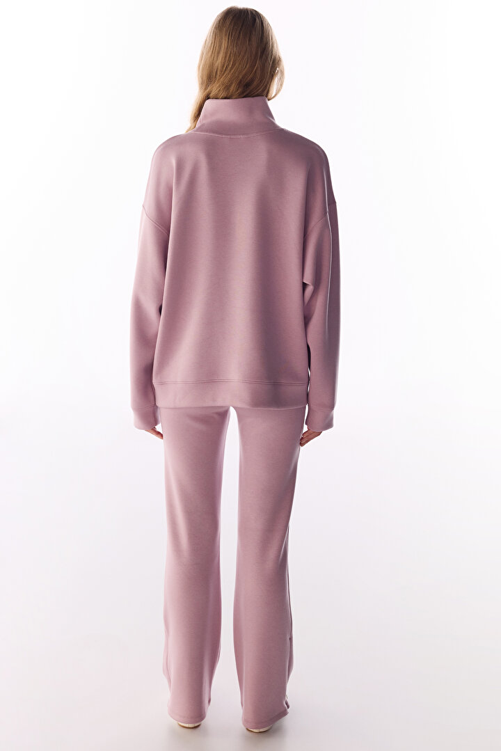Lilac Silky Touch Zip Flared Trousers - 2