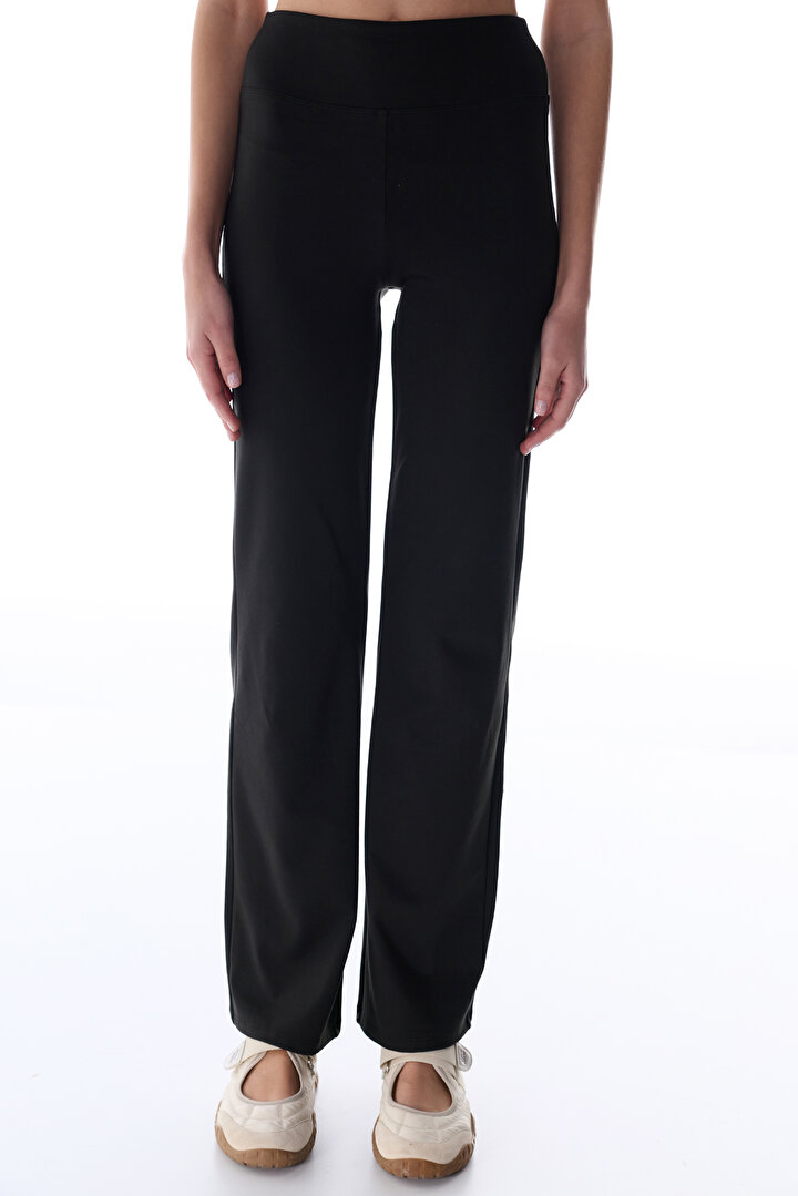 Black High-Waisted Flare Leggings - 2