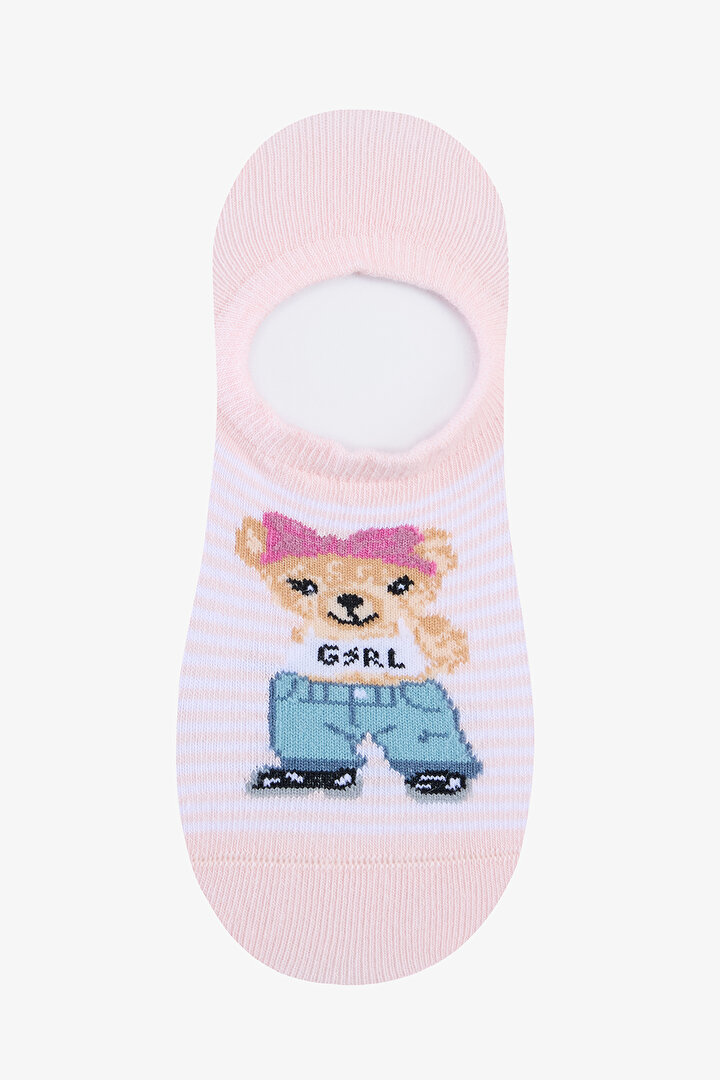 Fancy Bear 3in1 Pink White Sneaker Socks - 2