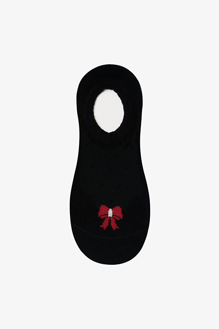 Siyah Gri Dotty Bowtie 3'lü Sneaker Çorabı - 2