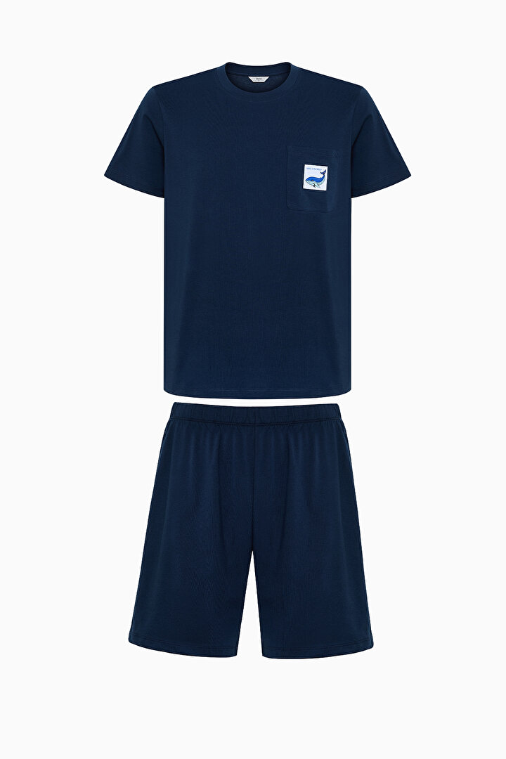 Whale Navy Short PJ Set - 1