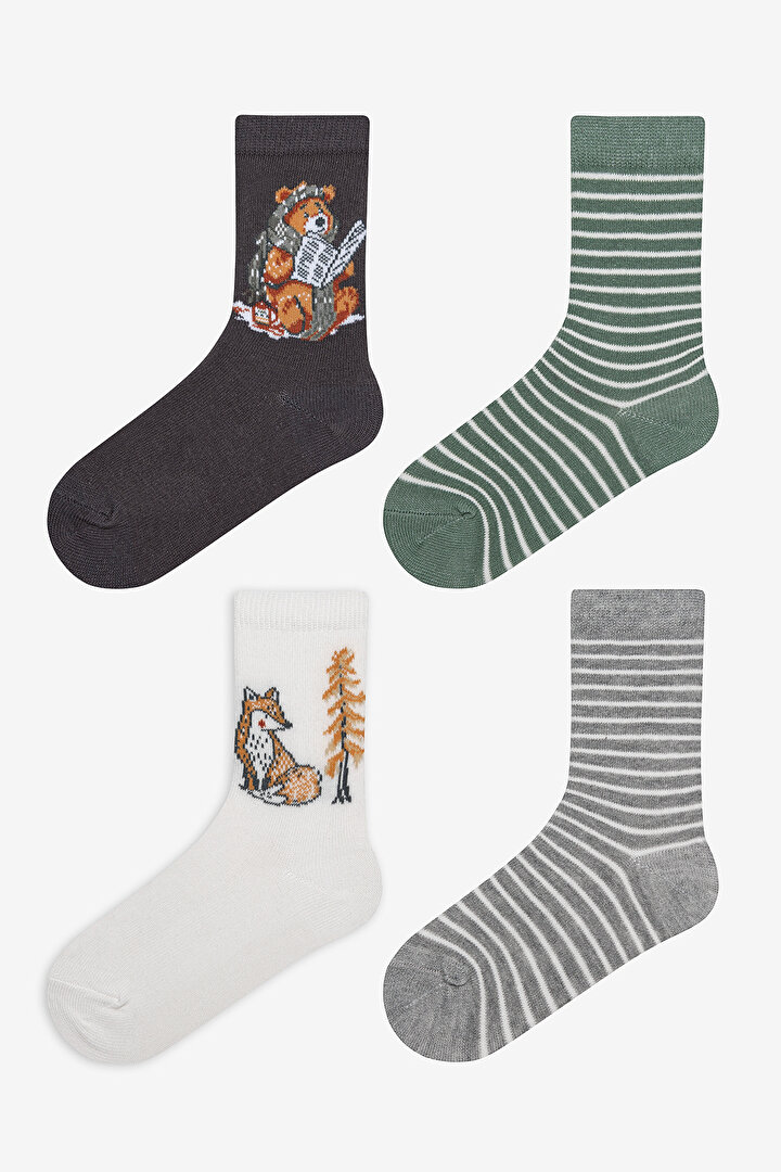 Boys Animals World 4in1 Socket Socks - 1