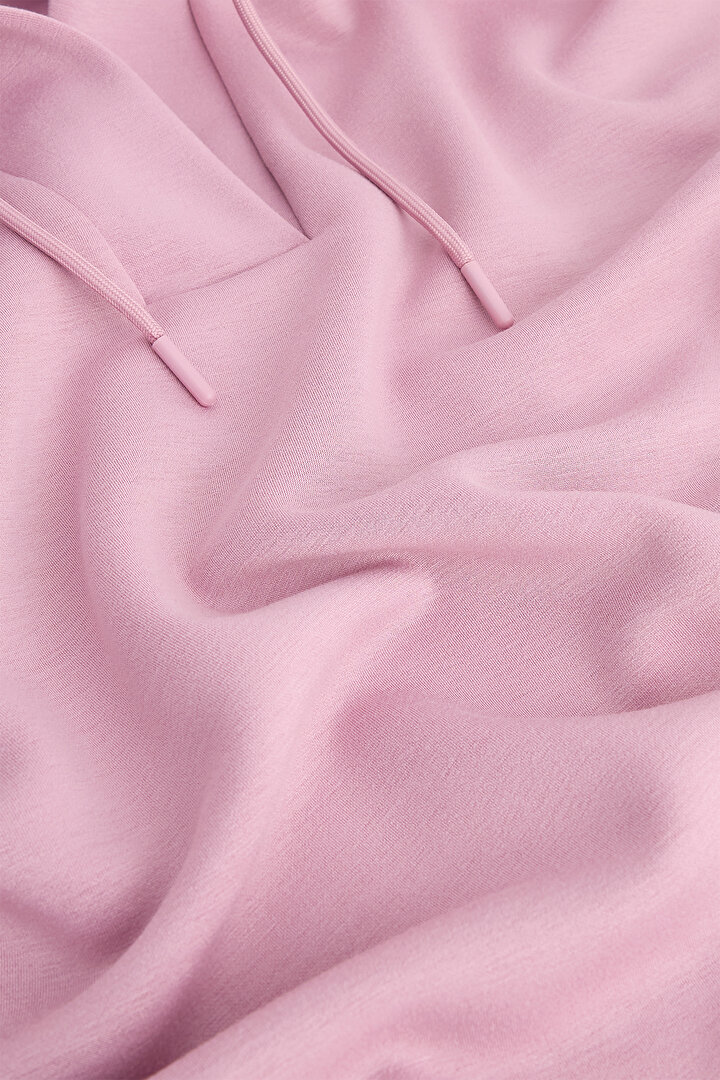 Açık Lila Silky Feel V Yaka Hoodie - 2