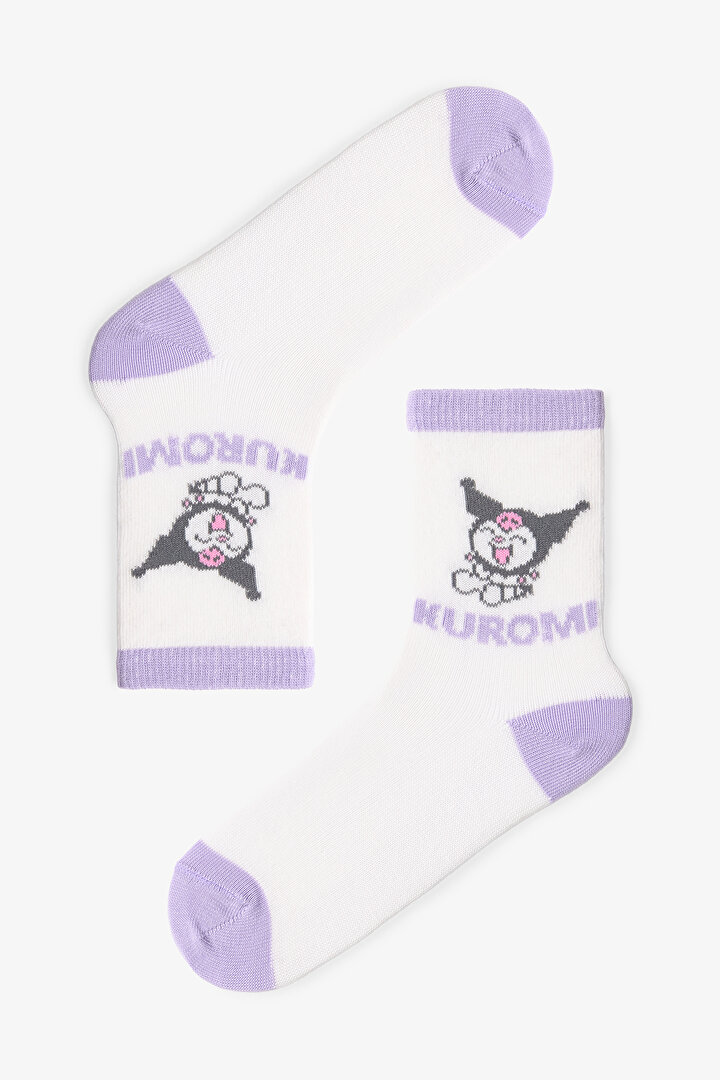 Çok Renkli Kız Çocuk Lic Kuromi 2li Soket Çorap - 2