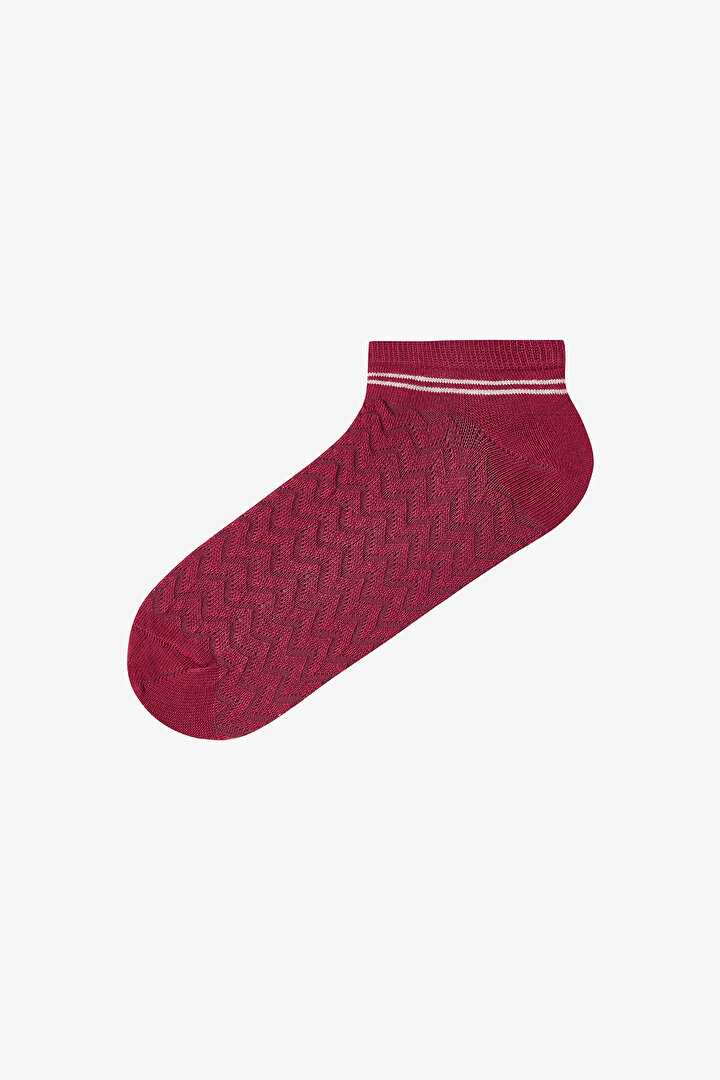Beyaz Gri Stripe Jacquard 5'li Patik Çorap - 2