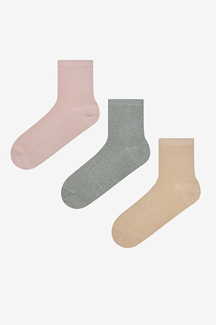 Soft Shiny Pink Mint Soket Socks - 1