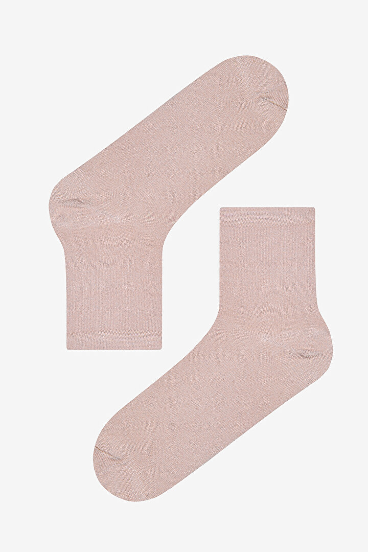 Soft Shiny Pink Mint Soket Socks - 2