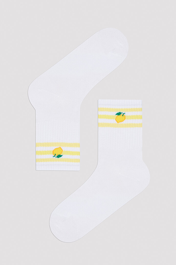 Lemon Tennis Beyaz Soket Çorap - 1