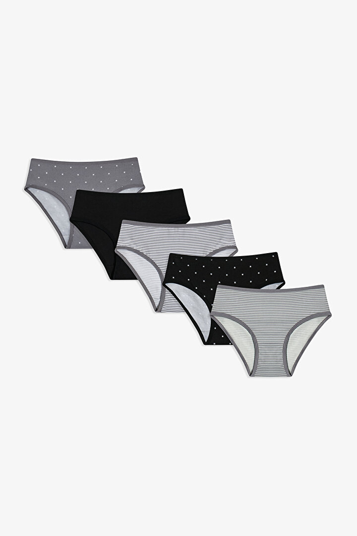 Kız Çocuk Stars Yıldız Desenli 5'li Külot - 1