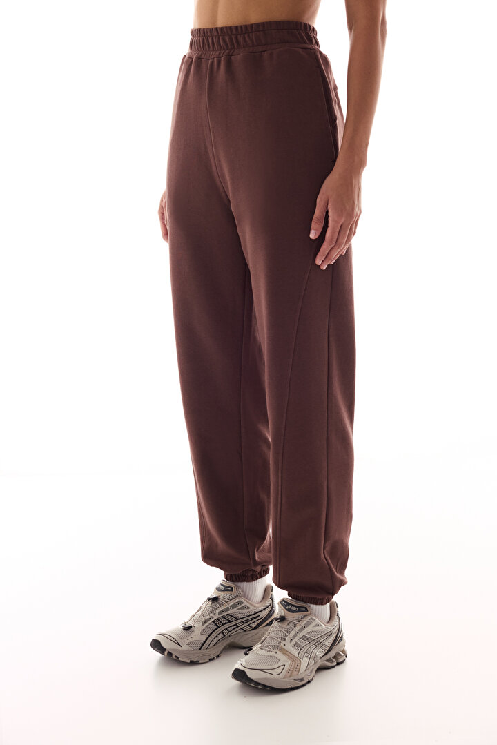 Kahverengi Curvy Stitch Jogger Pantolon - 1