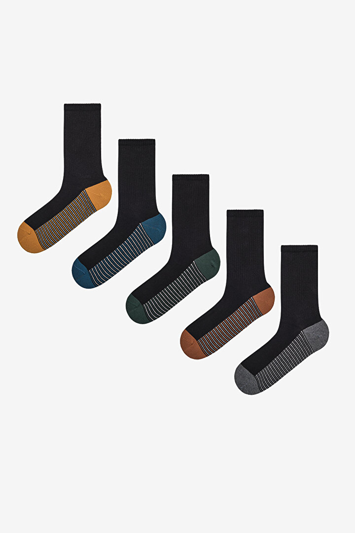 Man 5in1 Black Tennis Socket Socks - 1