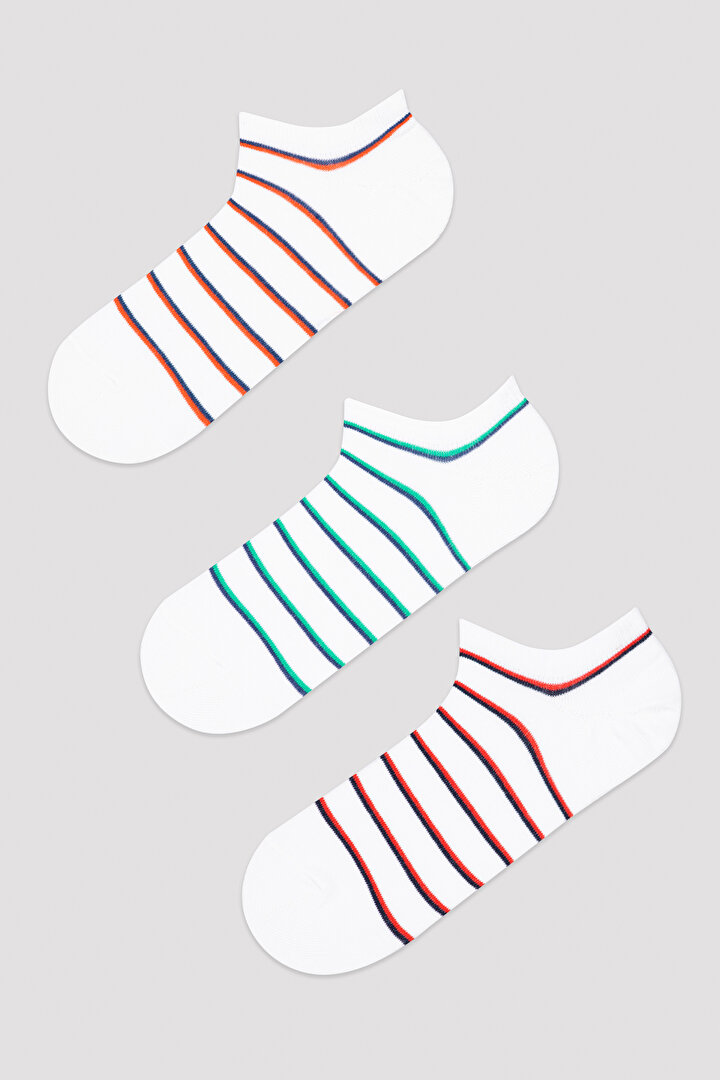 White E. White Stripe 3in1 Liner Socks - 1