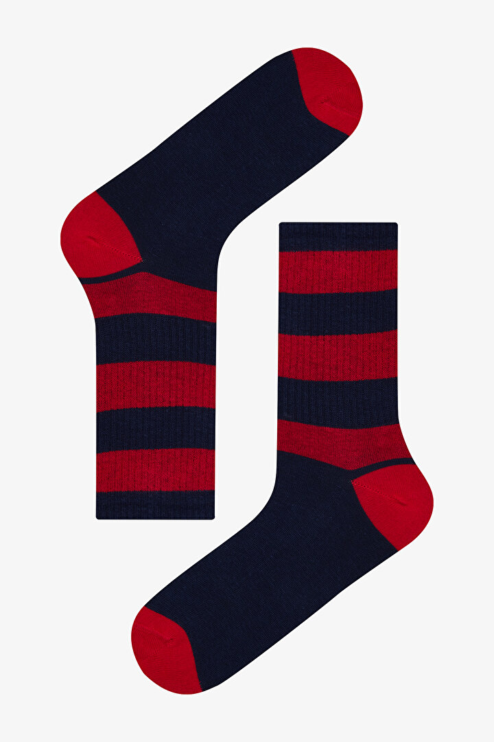 Man Navy Stripe 3in1 Socket Socks - 2