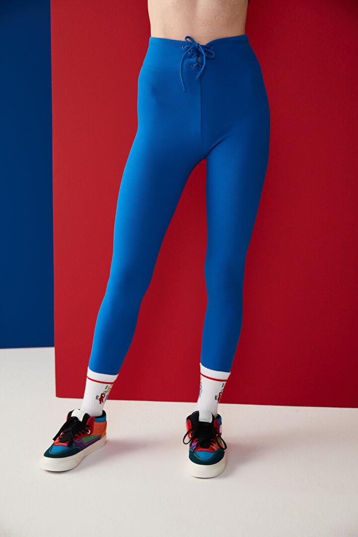 Tie Detailed Ribbed Legging-Keith Haring Collection - 1