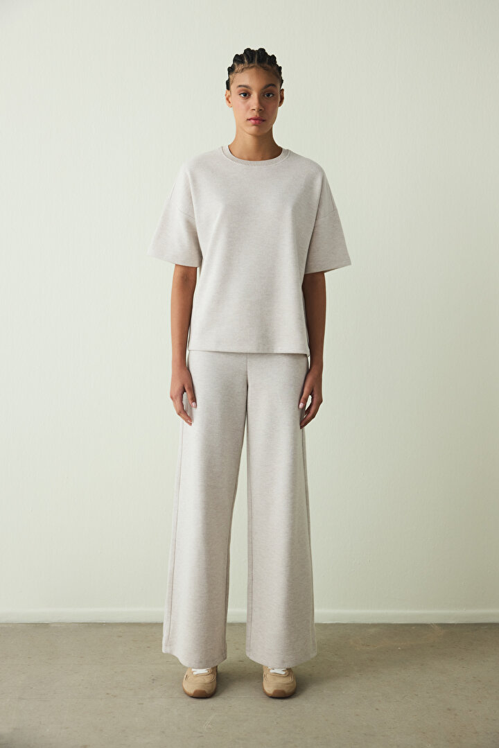 Warm Touch SS Koyu Gri Melanj Oversize Üst - 2