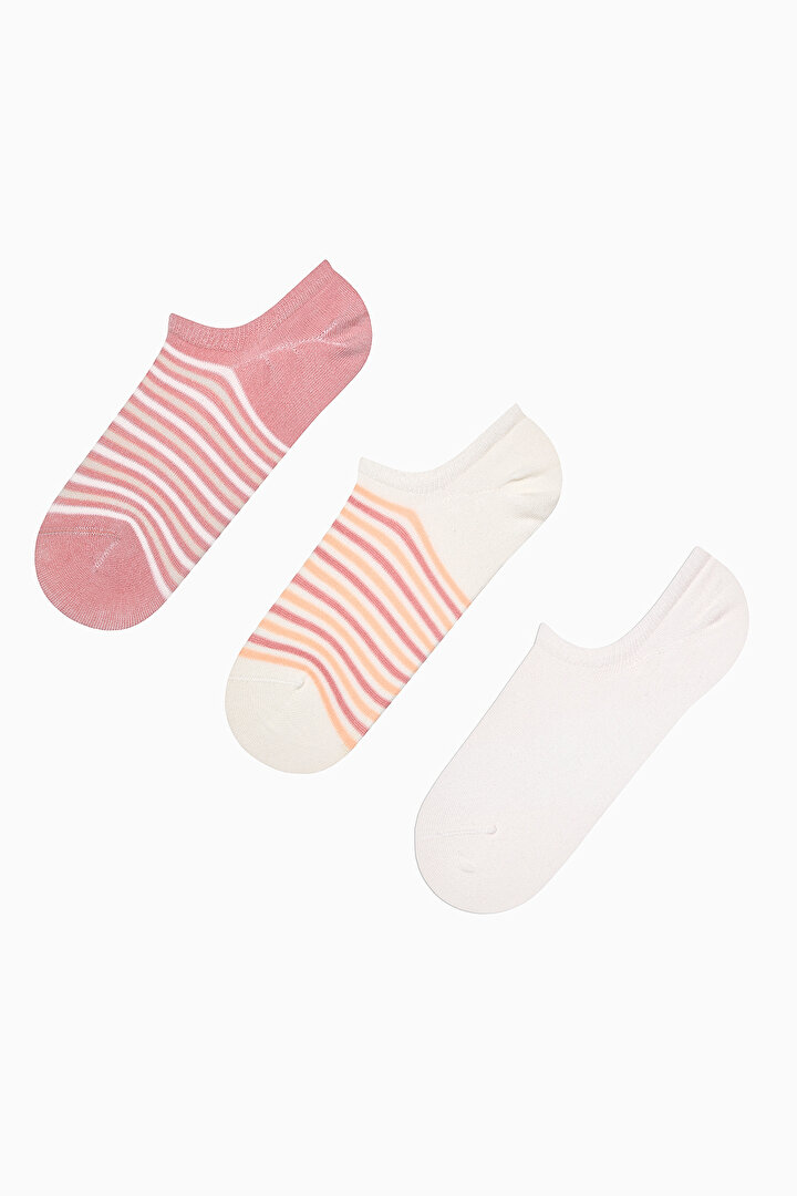 Pinky Striped 3in1 Sneaker Socks - 1