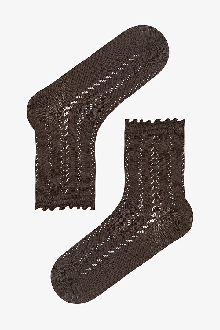 3 Çift Pamuklu Fırfırlı Soket Çorap - 2