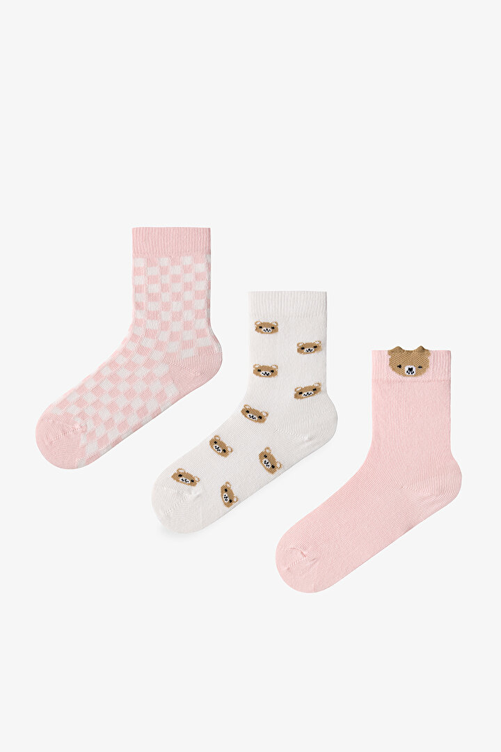 Kız Çocuk Mini Bear 3lü Soket Çorap - 1