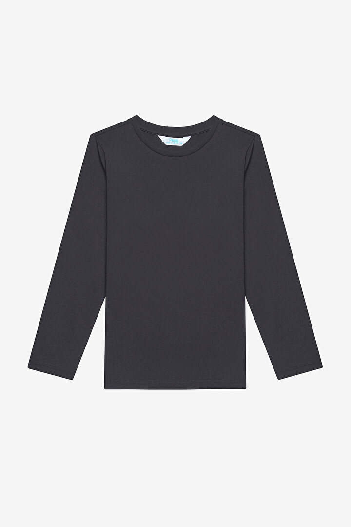 Unisex Bisiklet Yaka Organik Siyah Tişört - 1